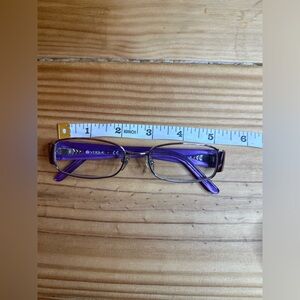Embroidered Y2K style Vogue Purple Rectangular Glass Frames